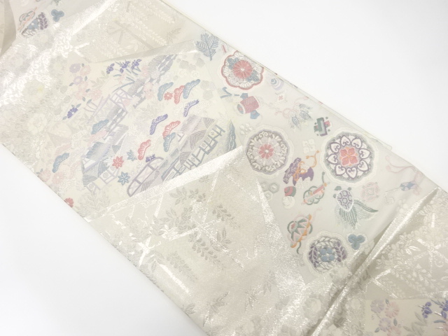 JAPANESE KIMONO / ANTIQUE FUKURO OBI / SILK / WOVEN CHAYATSUJI